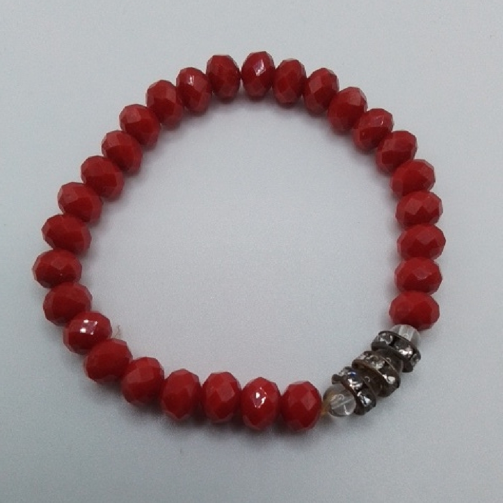 Elegant Red Beaded Bracelet